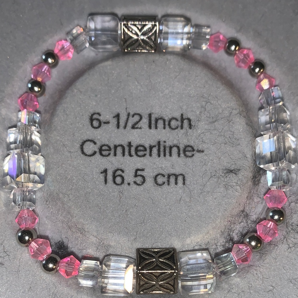 Aurora borealis and Silver Crystal stretch Bracelet